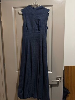 Zara Denim Balloon Sleeveless Maxi Dress